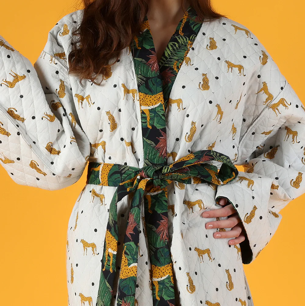 Cheetah Quilted Robe - Image 4