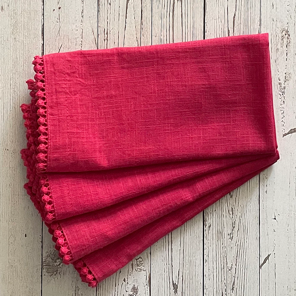 Lace Napkin S/4 Red - Image 2