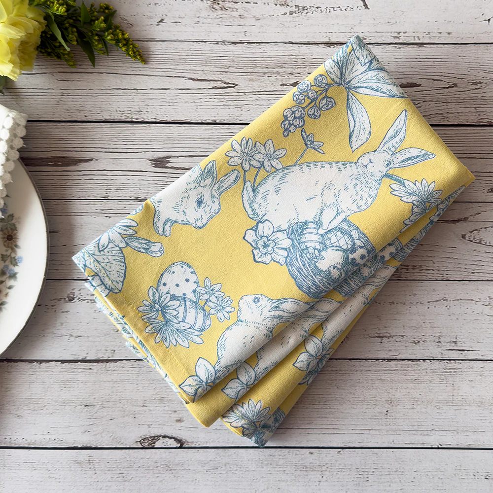 Rabbit Toile Yellow, Napkin S/4 - Image 2
