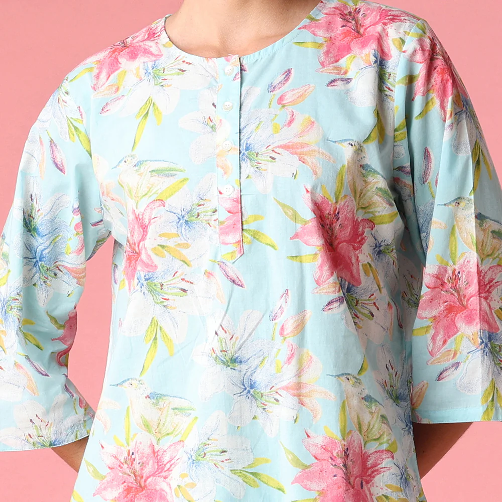 Robin Blue Kurta PJ Set - Image 2