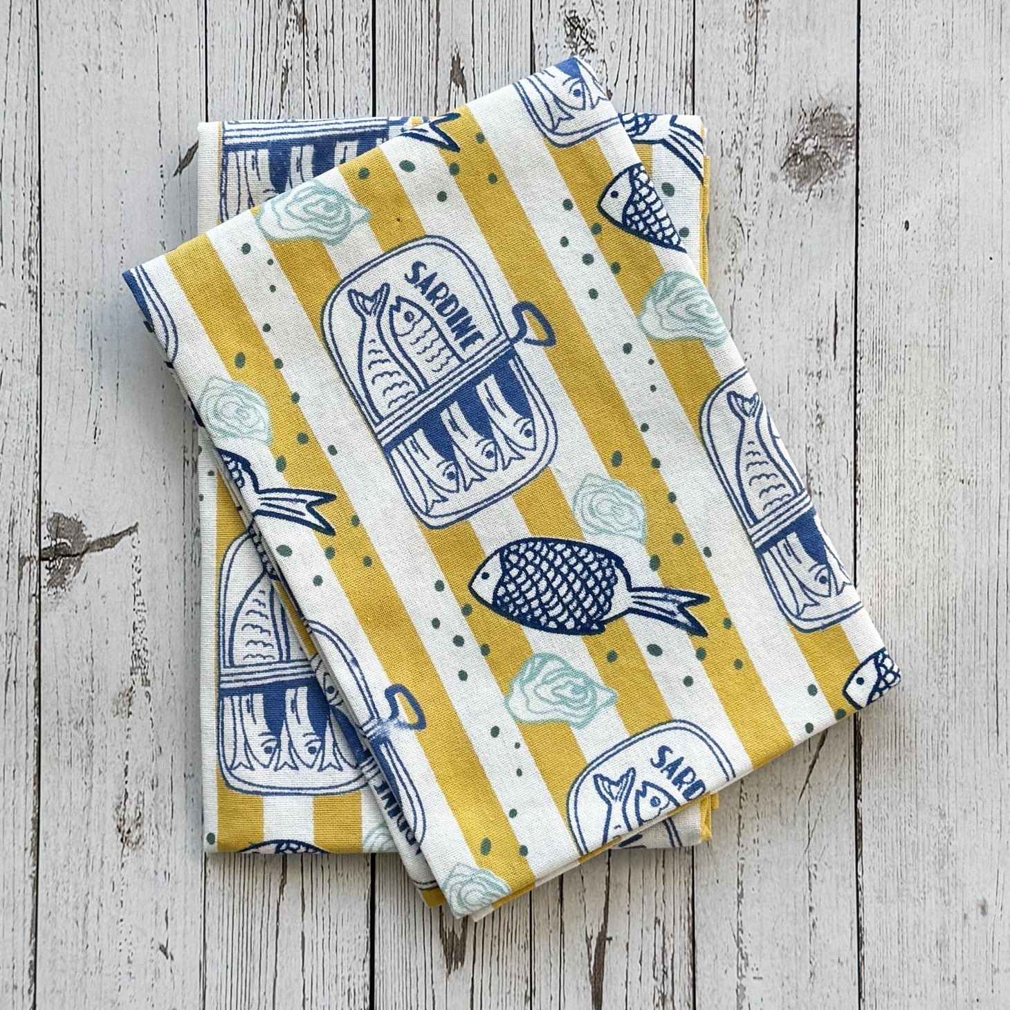 Salty Sardine Printed Kitchen Towel S/2