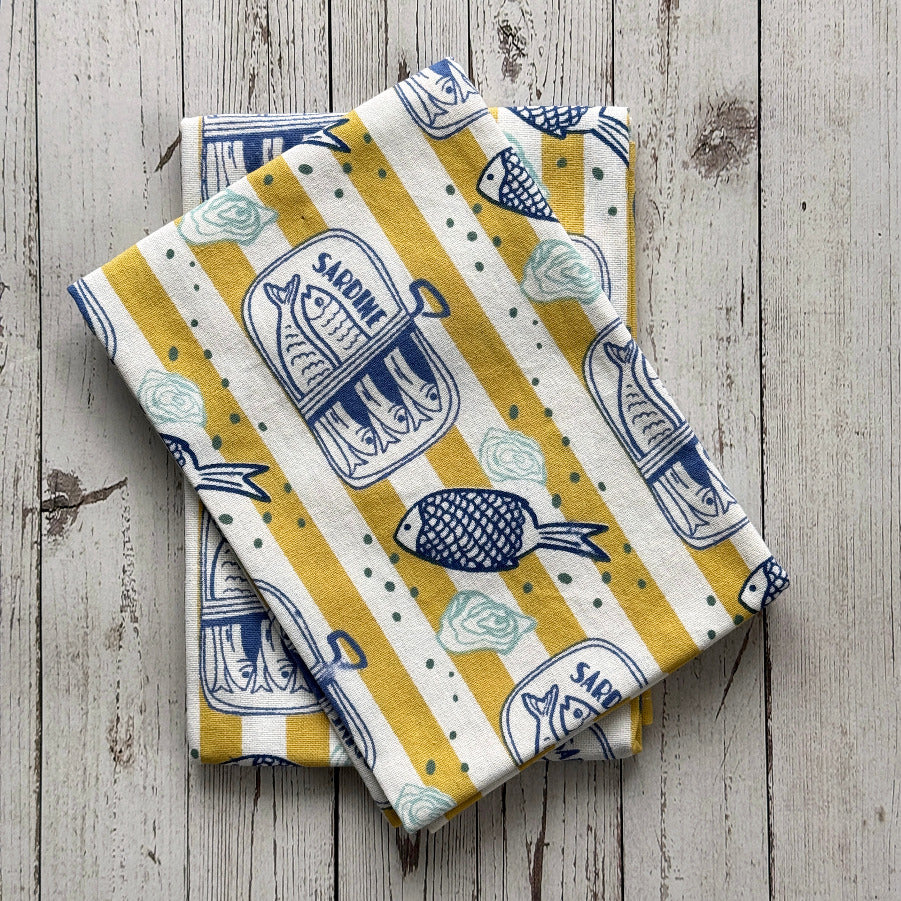 Salty Sardine Printed Kitchen Towel S/2 - Image 2
