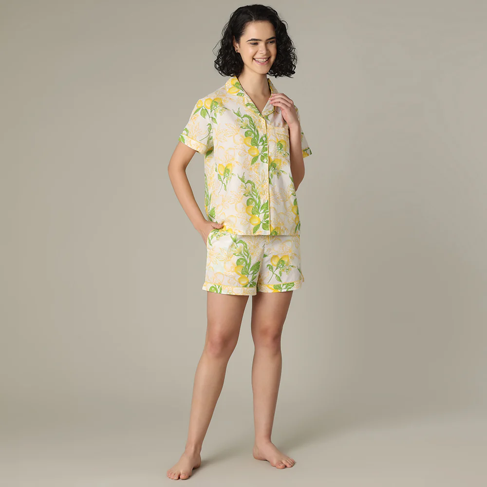 Sorrento White Shorts PJ Set - Image 3