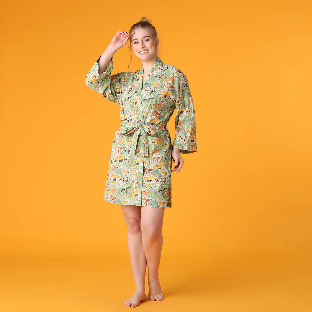 Tropical Jungle Short Robe - Image 4