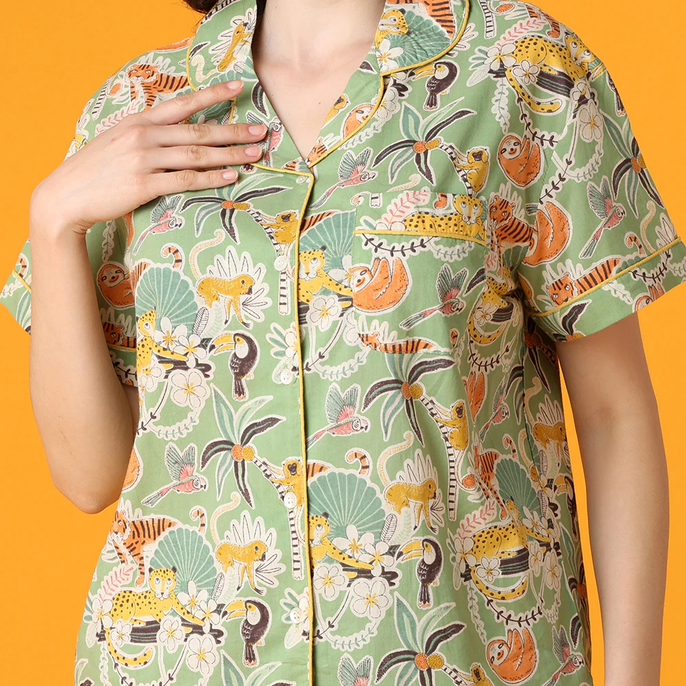 Tropical Jungle Shorts PJ Set - Image 2